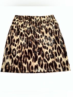 NWOT Traveler’s by Chico’s Brown/Beige Leopard Print Skirt Hidden Zip Lined Sz 1